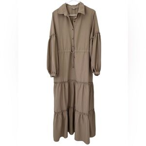 Modest full length maxi dress with collar, abaya Jilbab size L